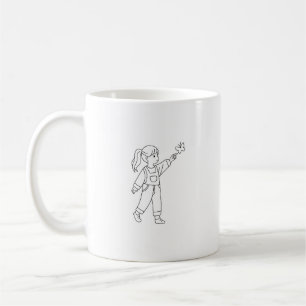 Café Taza de niña con arte de línea minimalista Marip