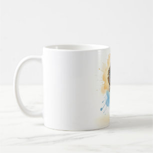 Café Taza de niña joven segura caminando hacia adelante