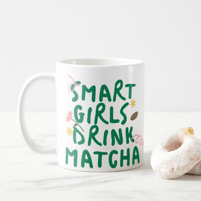 Café Taza de niña Matcha, regalo de taza, regalo de taz (Con donut)