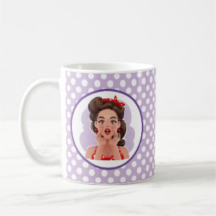 Café Taza de niña retro linda