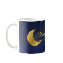 Taza de nombre personalizado: Luna creciente y est