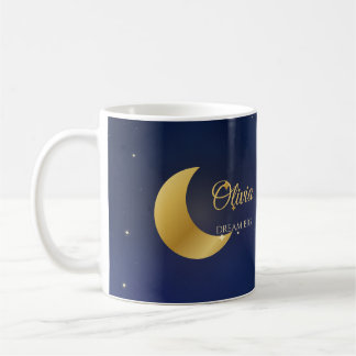 Café Taza de nombre personalizado: Luna creciente y est