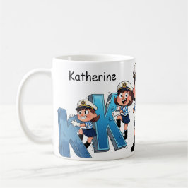 Café Taza de Nombre Personalizado Marinero Personaje de