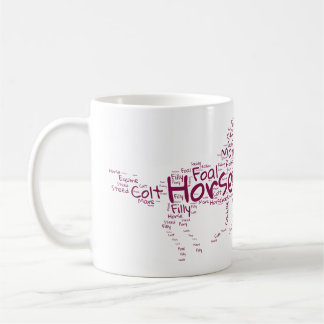 Café Taza de nube de palabras de caballo – Amante de ca