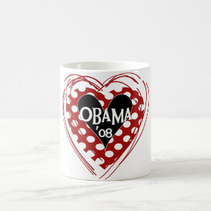 Café Taza de Obama 08 del corazón