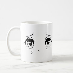 Café Taza de ojos de anime llorando – Diseño estético S
