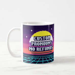 Café Taza de orgullo no binario con pronombres personal