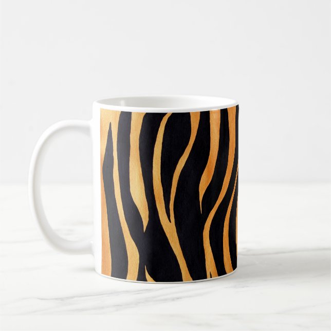 Café Taza de oro y negra del estampado de animales (Izquierda)