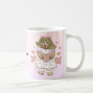 Café taza de oso Betsy con corazón rosa
