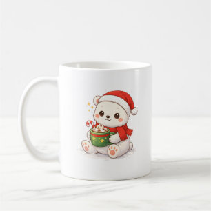 Café Taza de oso polar de Navidad linda Kawaii