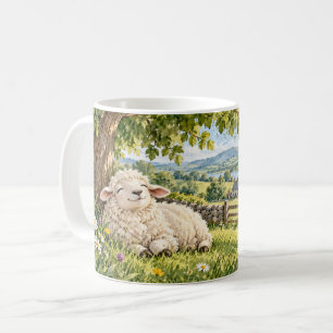 Café Taza de oveja viviendo la buena vida lanuda