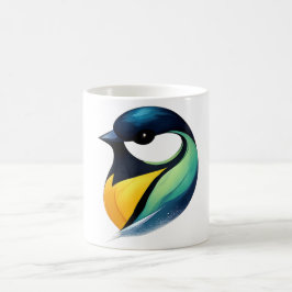 Café Taza de pájaro colorido