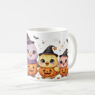 Café Taza de pájaros de Halloween, linda