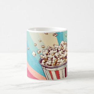 Café taza de palomitas de rayas vintage, un diseño clás