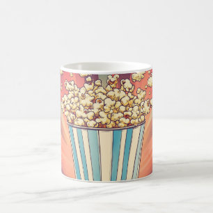 Café taza de palomitas de rayas vintage, un diseño clás