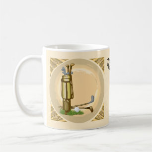 Café Taza de palos de golf viejos