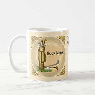 Café Taza de palos de golf viejos