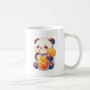 Café Taza de Panda Adorable Bebiendo Jugo de Naranja   