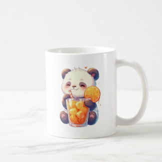 Café Taza de Panda Adorable Bebiendo Jugo de Naranja | 