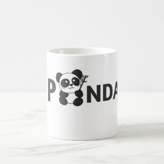 Café Taza de Panda adorable - Taza encantadora en negro