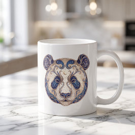 Café Taza de Panda Celestial Arte de Línea de Lujo