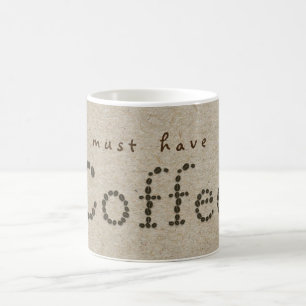 Café taza de papel kraft natural con tipografía de gran