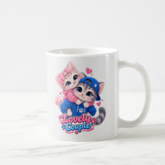 Café Taza de Pareja Encantadora Besando Gatos, Amantes