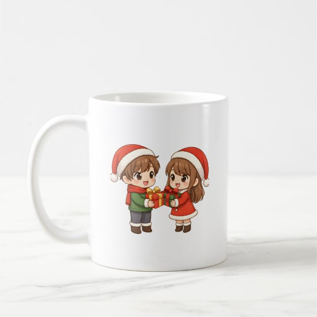 Café Taza de pareja navideña adorable (Izquierda)
