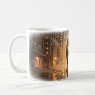 Café Taza de pareja urbana Abrazo en la tormenta del am