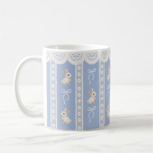 Café Taza de Pascua de conejo de acuarela de encaje Coq