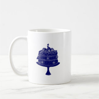 Café taza de pastel de aniversario