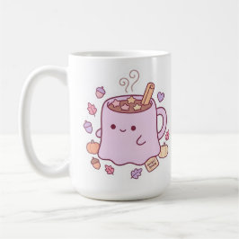 Café Taza de pastel de fantasmas Kawaii de otoño