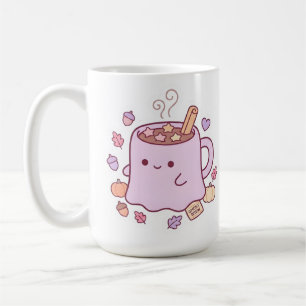 Café Taza de pastel de fantasmas Kawaii de otoño
