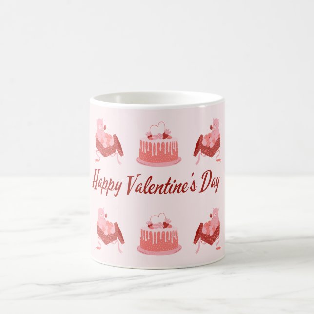 Café Taza de pastel feliz día de San Valentín (Centro)