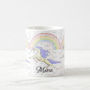 Café Taza de Pastel Unicornio Arcoíris