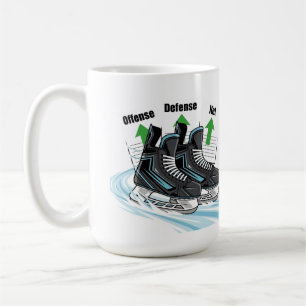 Café Taza de patinador de hockey con tarjetas de estadí