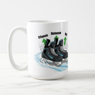 Café Taza de patinador de hockey con tarjetas de estadí