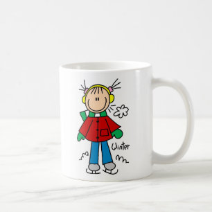 Café Taza de patinaje sobre hielo en un frío día de inv
