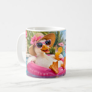 Café Taza de pato viviendo mi mejor vida de cuac