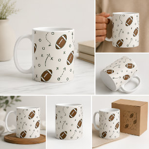 Café Taza de patrón de juego de entrenador de fútbol Ta