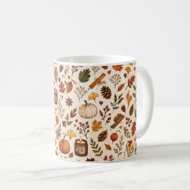 Café taza de patrón de otoño (Anverso derecho)