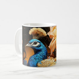 Café Taza de pavo real con monograma personalizado impr