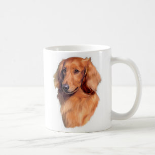 Café Taza de pelo largo del Dachshund