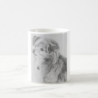 Café Taza de pelo largo del perro de la chihuahua