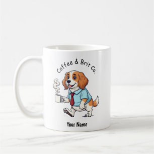 Café Taza de perro Brittany Spaniel divertido traje de