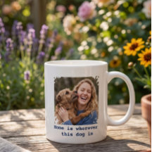 Taza de perro con foto personalizada, el hogar est