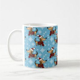 Café Taza de perro Dachshund de invierno