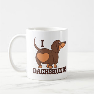Café Taza de perro de amor Dachshund