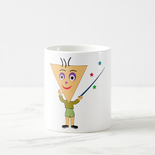 Café Taza de personaje con cabeza de triángulo