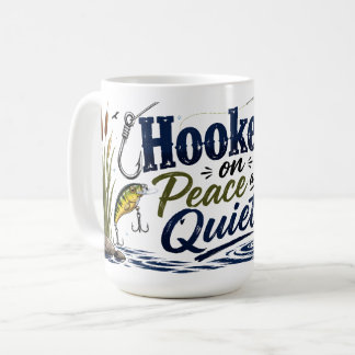 Café Taza de pesca adicta a la paz y la tranquilidad